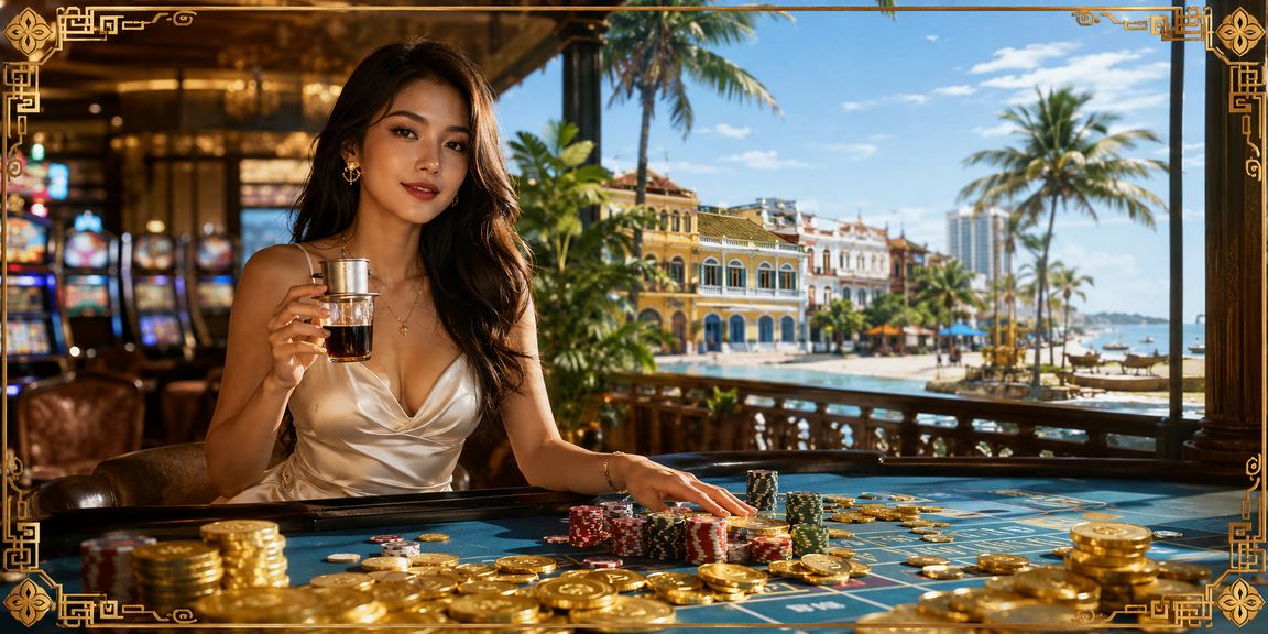 Người dùng trải nghiệm game slots giải trí tại TP.HCM bên ly cà phê sáng thư giãn
