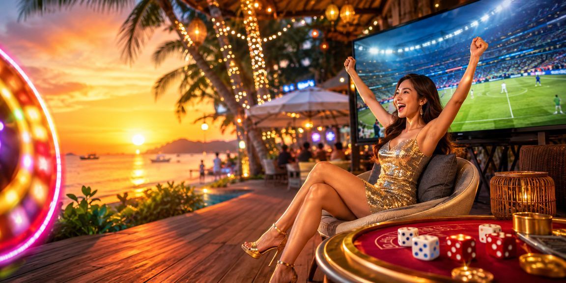 Trò chơi Tài Xỉu xúc xắc được chơi tại bãi biển Phú Quốc với không khí giải trí sôi động